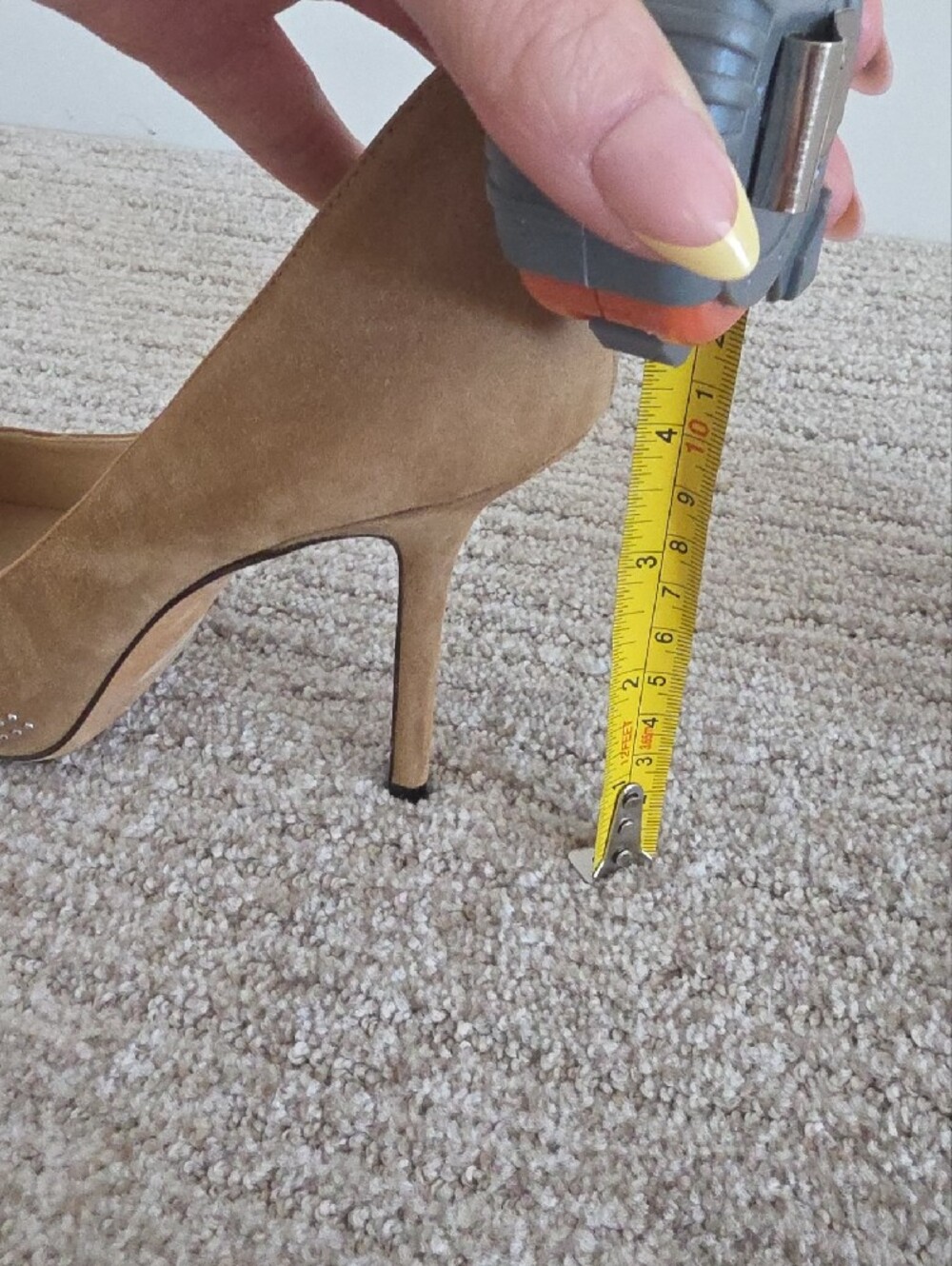 Jimmy Choo Tan Suede Pointed Pumps with Crystal Stud Detailing - Picture 6 of 8